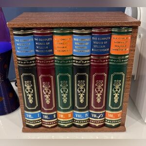 SOLD Antique Hidden Bar Bookcase Works Of William Shakespeare